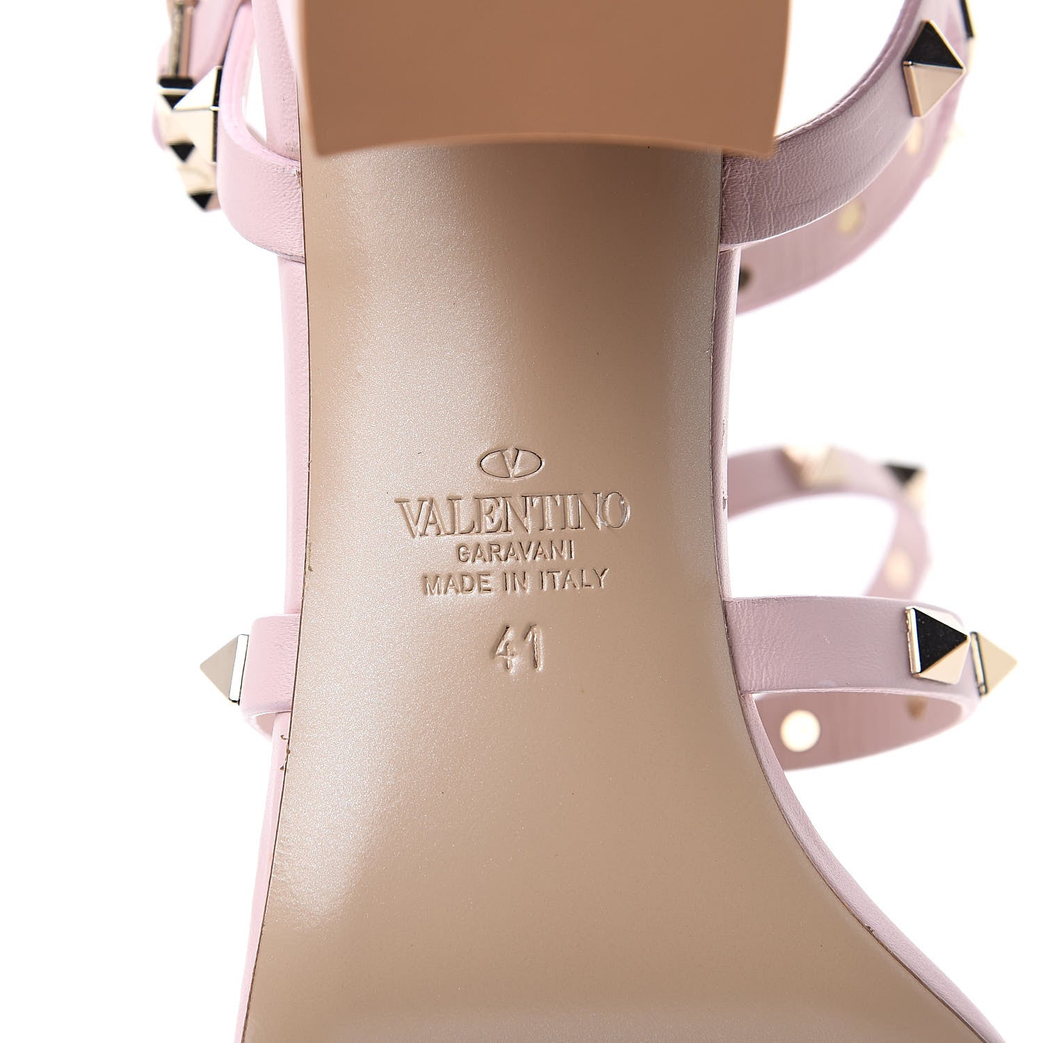 Valentino Garavani Calfskin Rockstud 60mm City Sandals 41 Water Rose 6 of 8