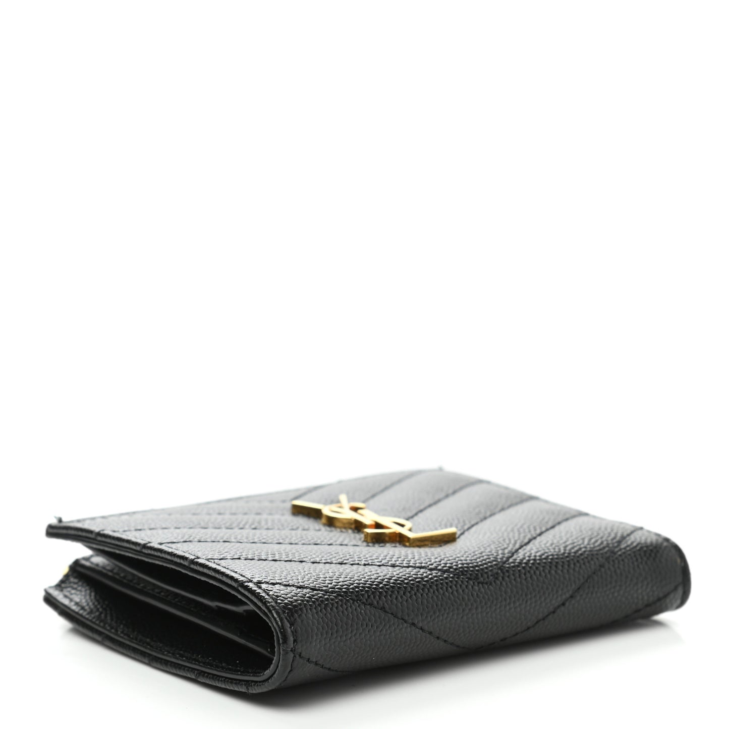Grain De Poudre Matelasse Chevron Monogram Zipped Card Case Black