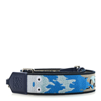 Loewe X HOWLS MOVING CASTLE Calfskin Calcifer Jacquard Anagram Strap Blue 2 of 3