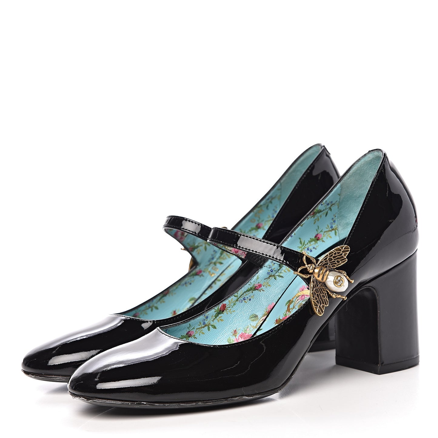 Vernice Crystal Lois Bee Mary Jane Pumps 37 Black