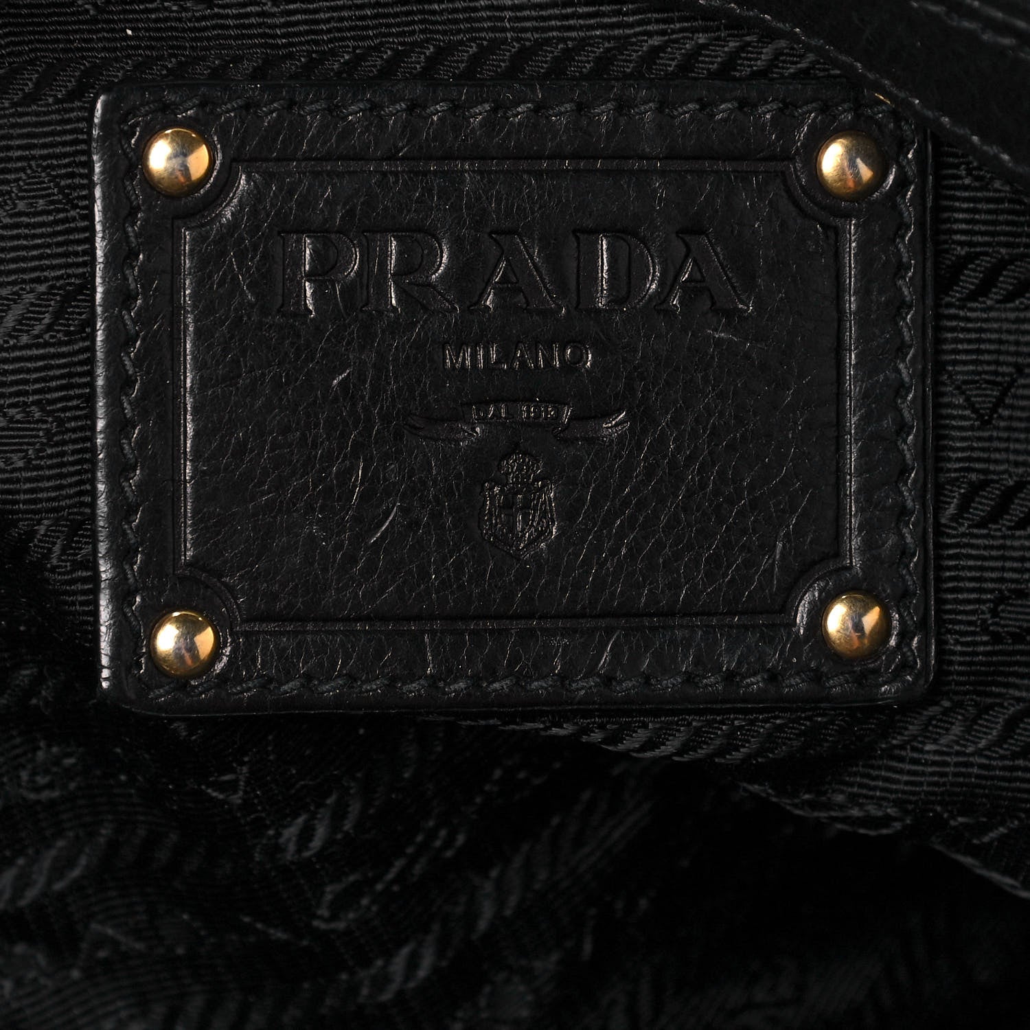 Prada Soft Calf Dome Sachel Black 5 of 19