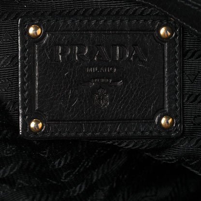 Prada Soft Calf Dome Sachel Black 5 of 19