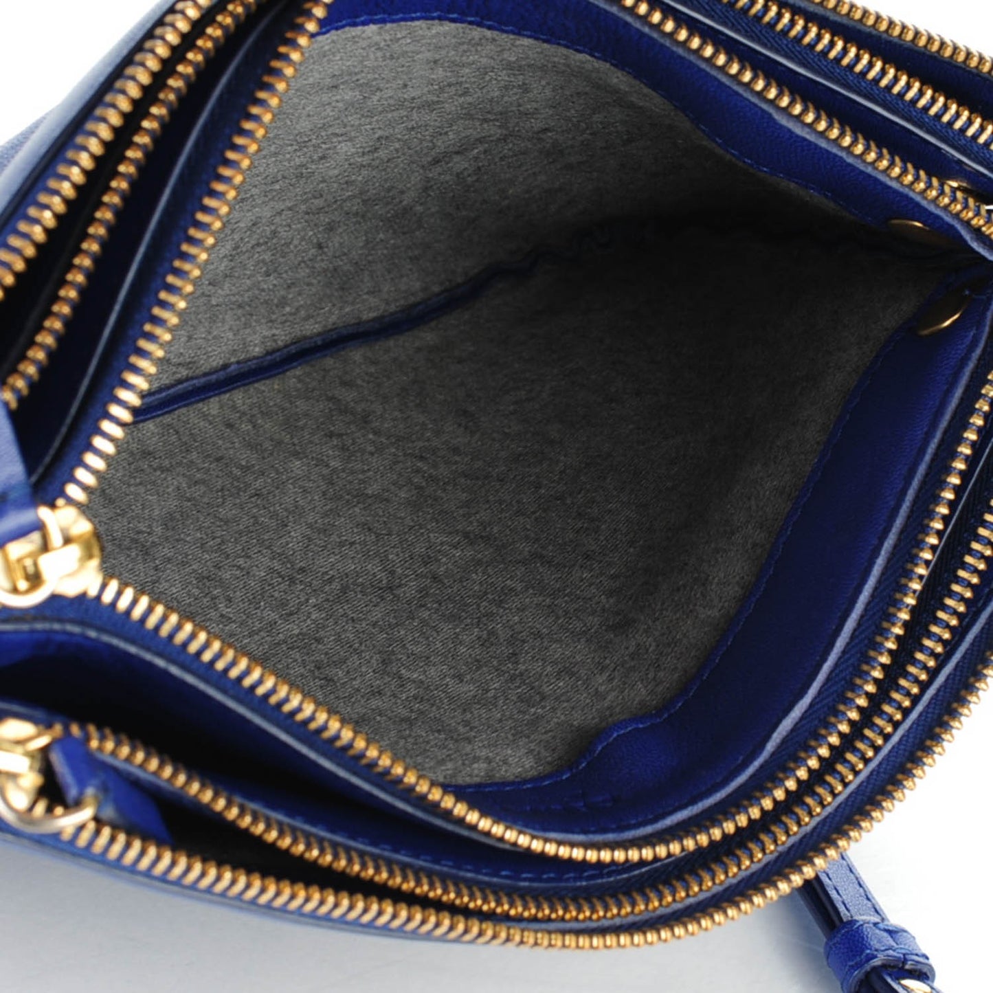 Lambskin Large Trio Crossbody Bag Indigo