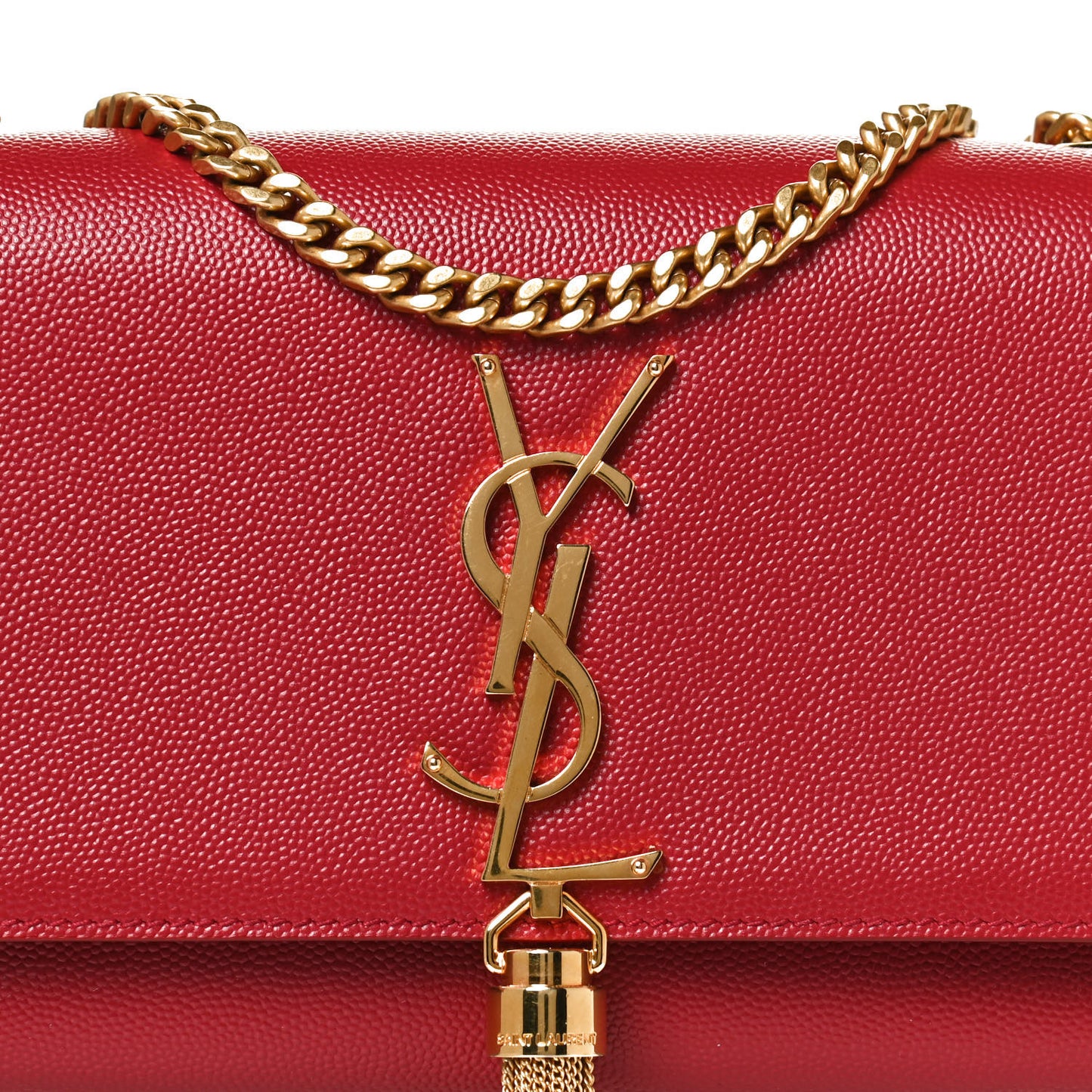 Grain De Poudre Small Classic Monogram Kate Tassel Satchel Red