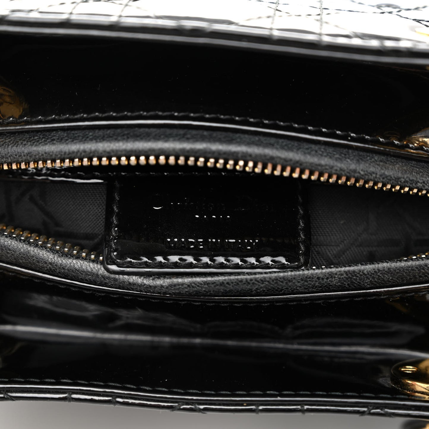 Patent Cannage Medium Lady Dior Black
