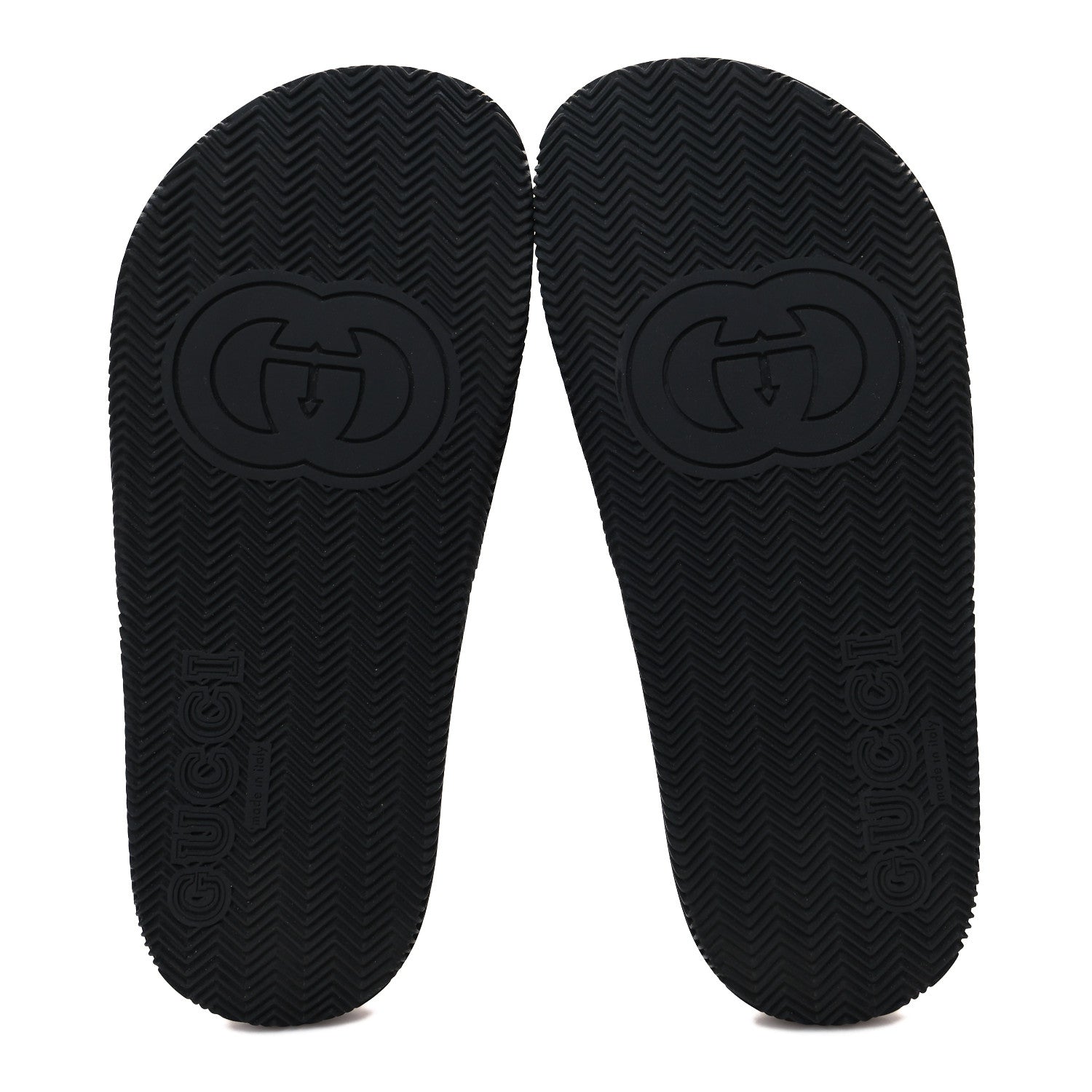 Gucci Rubber Web Womens Interlocking G Slide Sandals 38 Black Green Red 5 of 9