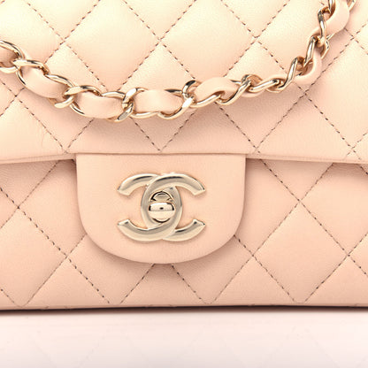 Chanel Lambskin Quilted Mini Rectangular Flap Beige 10 of 11