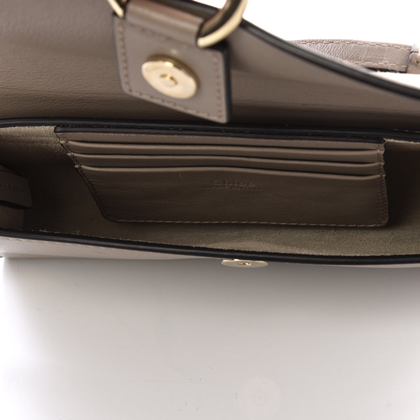 Suede Calfskin Mini Faye Shoulder Bag Motty Grey