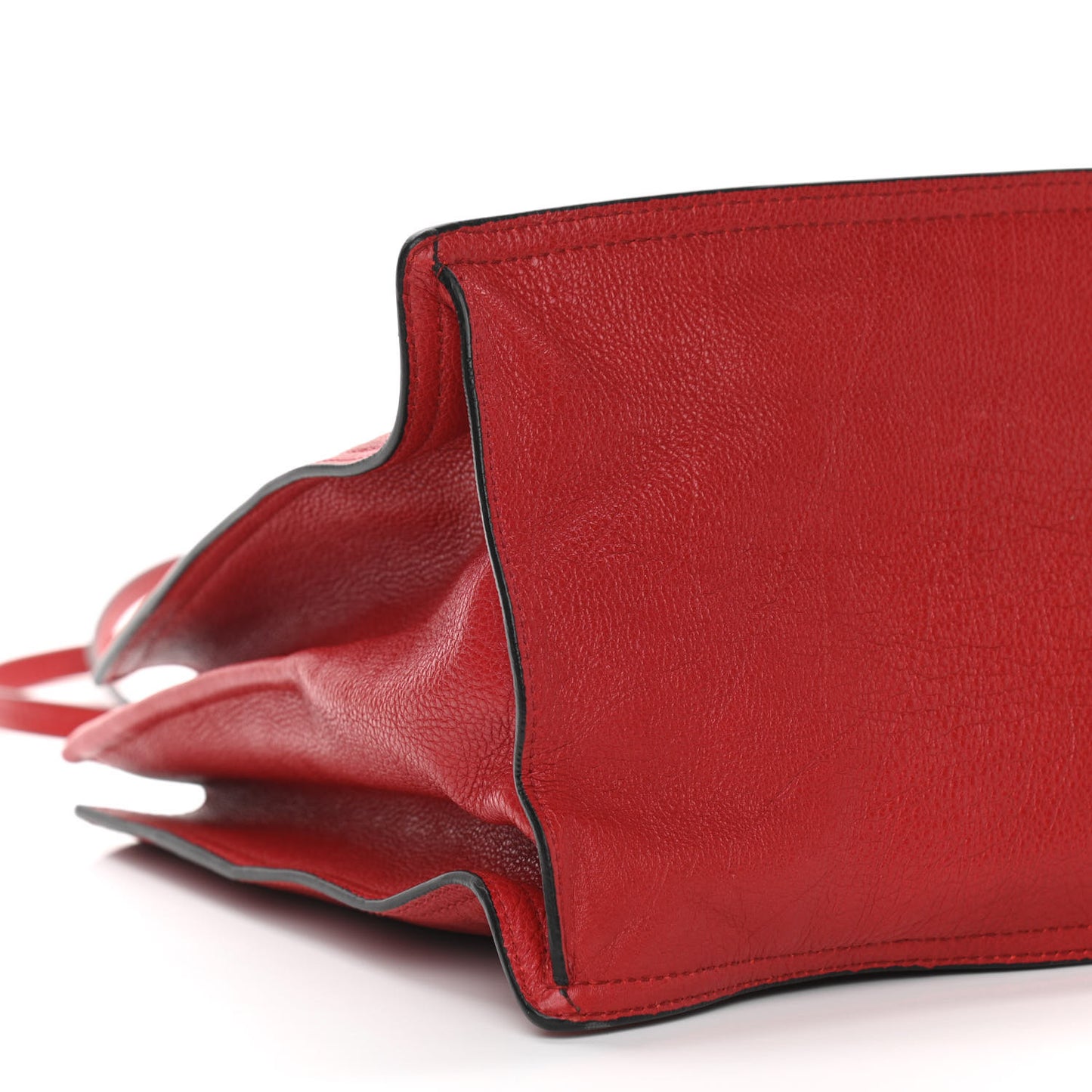 Glace Calfskin Etiquette Shopping Bag Rosso Astrale