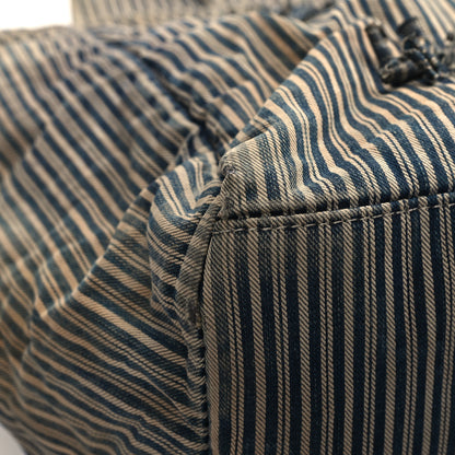 Chanel Canvas Sequin Stripe CC Tote Blue 9 of 16