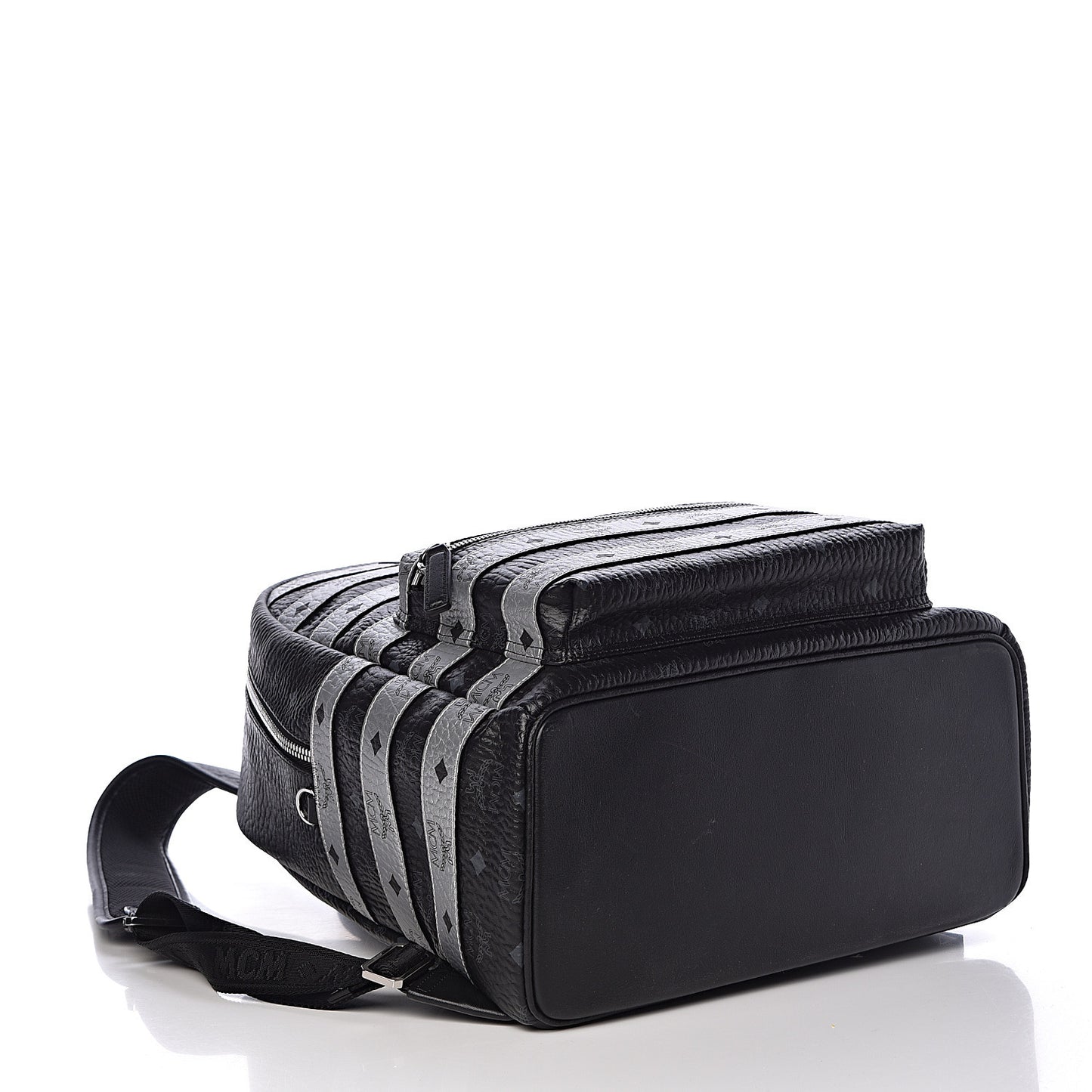 Metallic Visetos Striped Medium Stark Backpack Silver Black