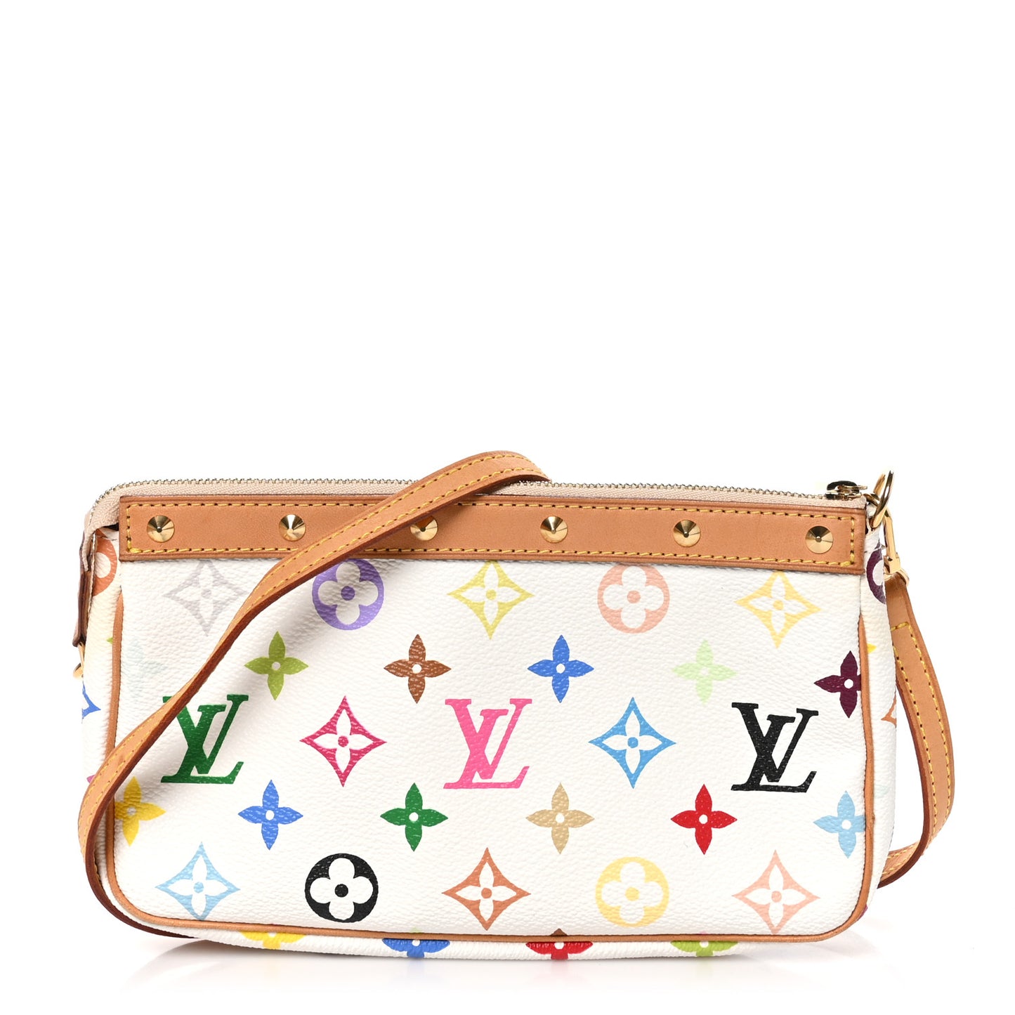 Monogram Multicolor Pochette Accessories White Long Strap