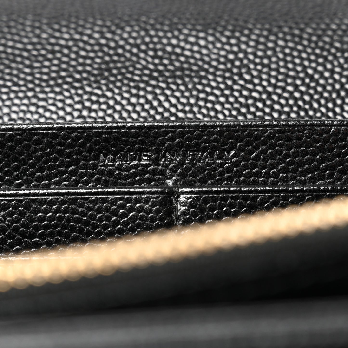Grain De Poudre Matelasse Chevron Monogram Flap Wallet Black