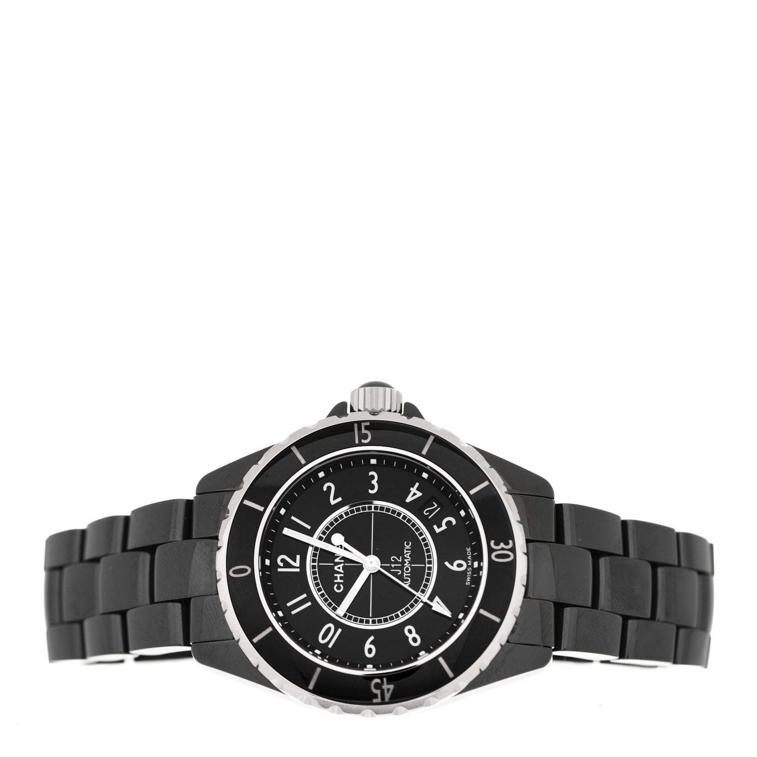 Chanel Stainless Steel Ceramic 38mm J12 Automatic Watch Black 2 of 5