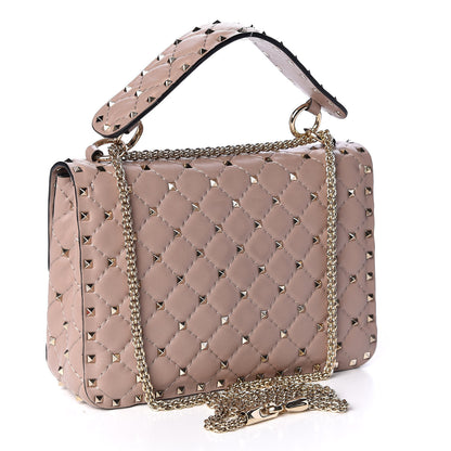 Valentino Garavani Lambskin Medium Rockstud Spike Shoulder Bag Poudre 2 of 12