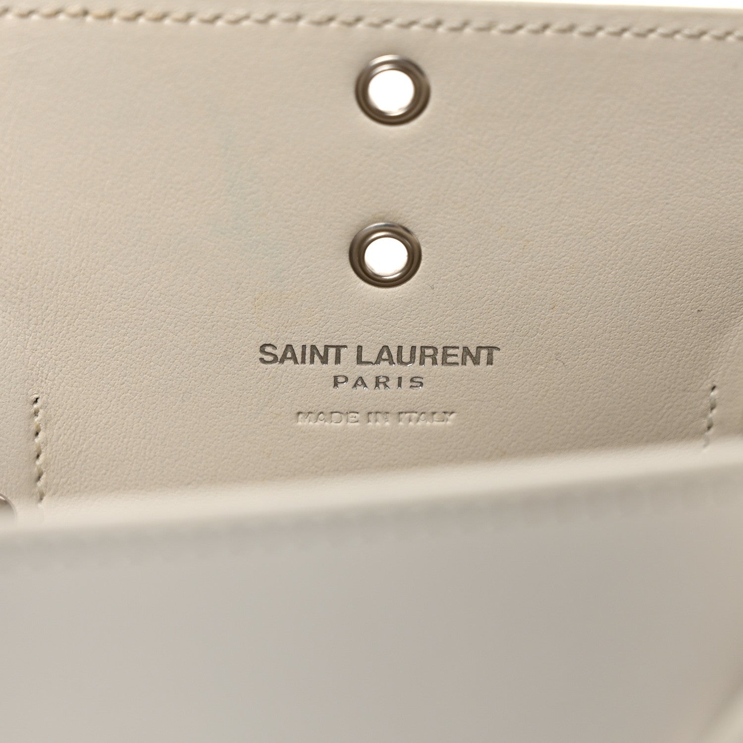 Saint Laurent Calfskin Perforated Studded Baby Sac De Jour White 7 of 10
