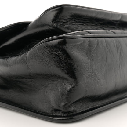 Saint Laurent Crinkled Calfskin Matelasse Monogram Medium Niki Chain Satchel Black 9 of 11