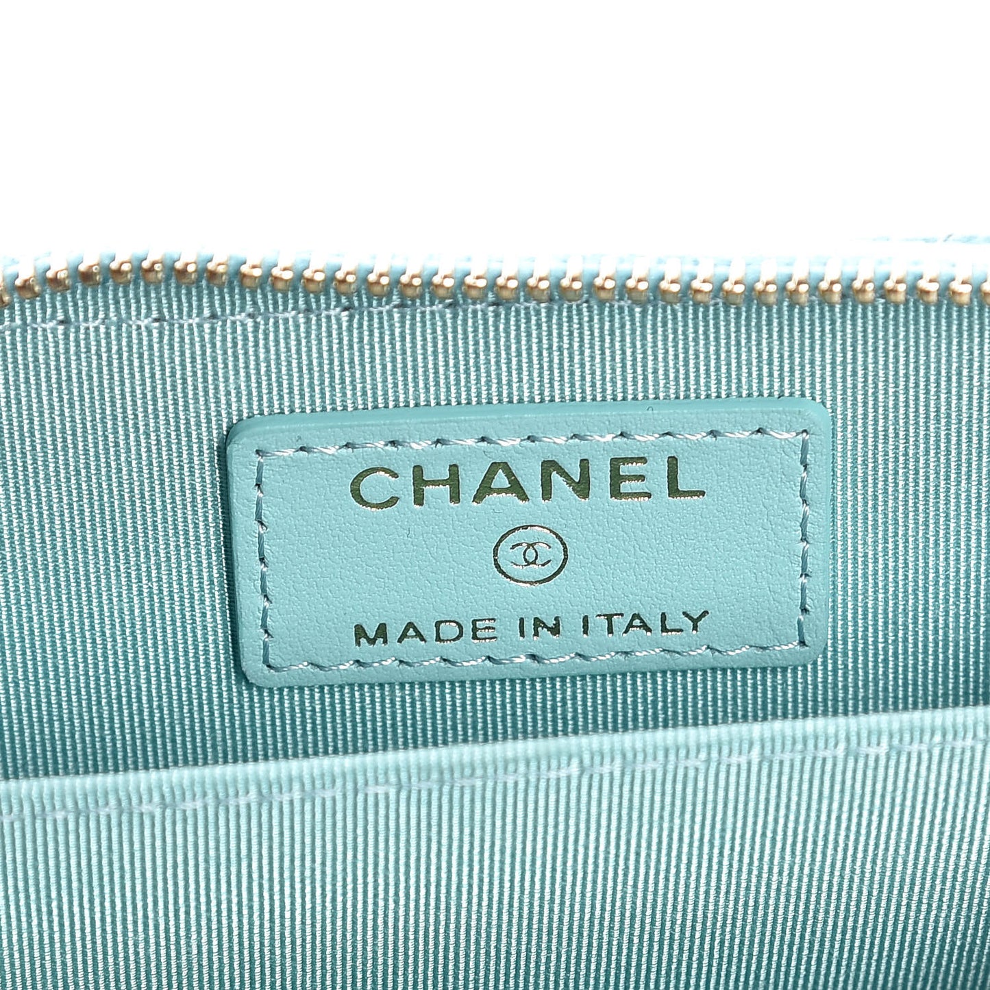Caviar Quilted Zip Coin Purse Light Blue