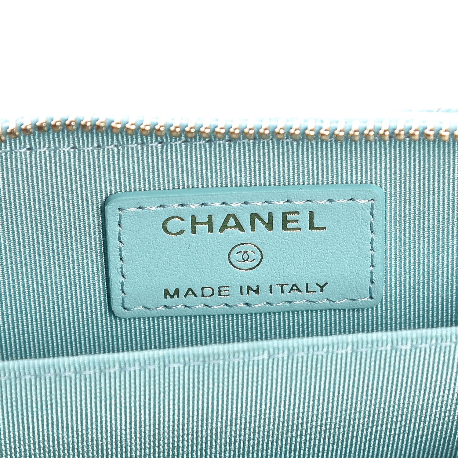 Chanel Caviar Quilted Zip Coin Purse Light Blue 6 of 8