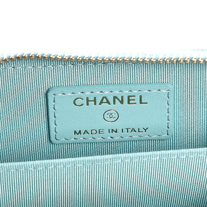 Chanel Caviar Quilted Zip Coin Purse Light Blue 6 of 8