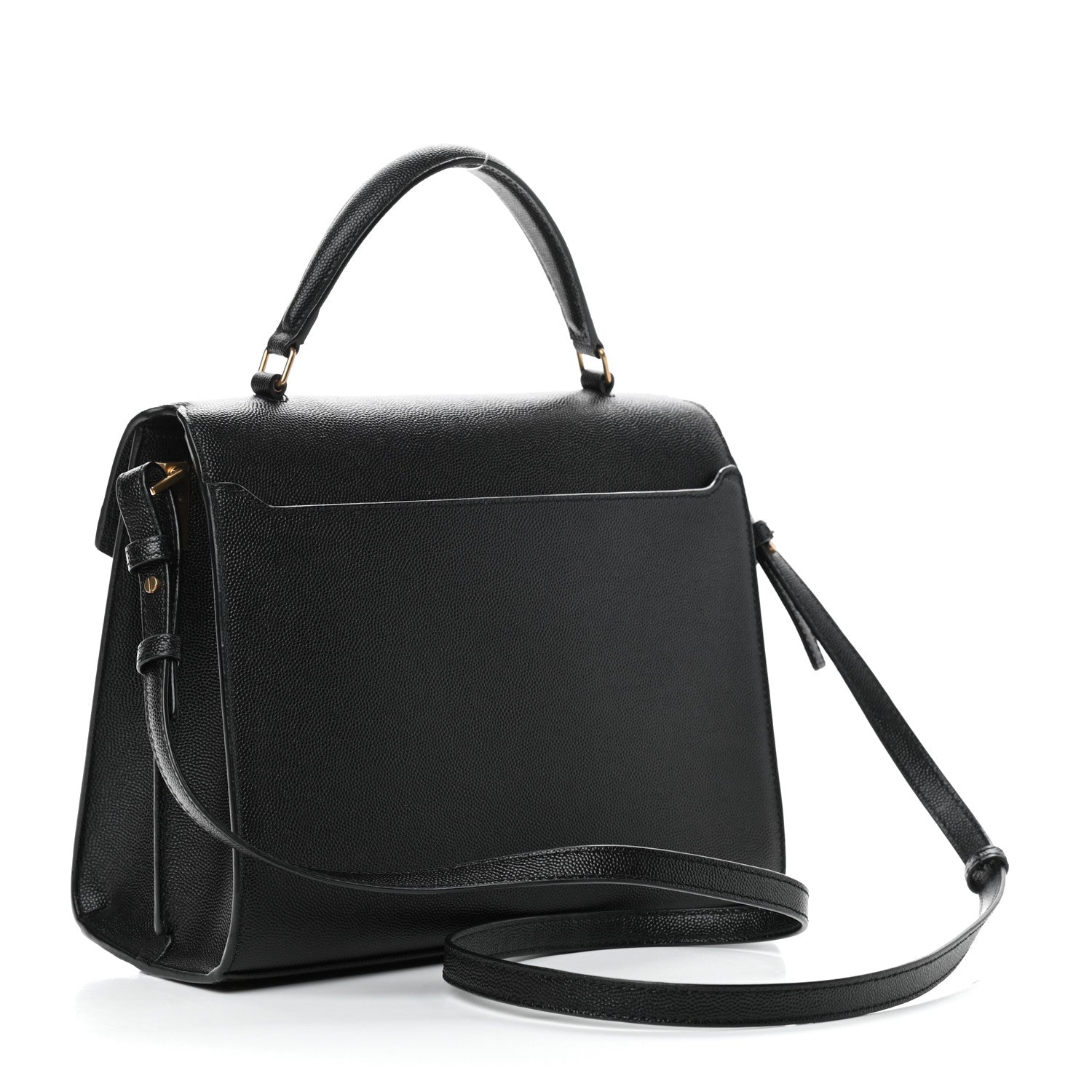 Saint Laurent Grain de Poudre Medium Classic Monogram Cassandra Top Handle Black 3 of 9