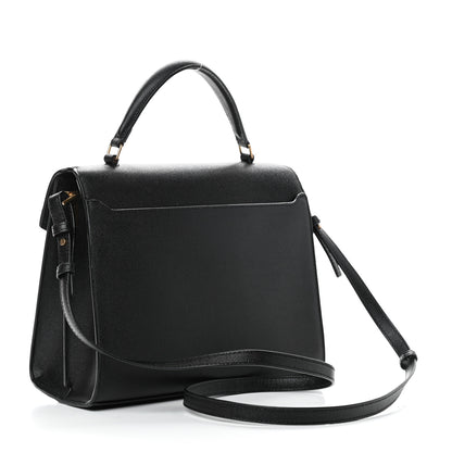 Saint Laurent Grain de Poudre Medium Classic Monogram Cassandra Top Handle Black 3 of 9