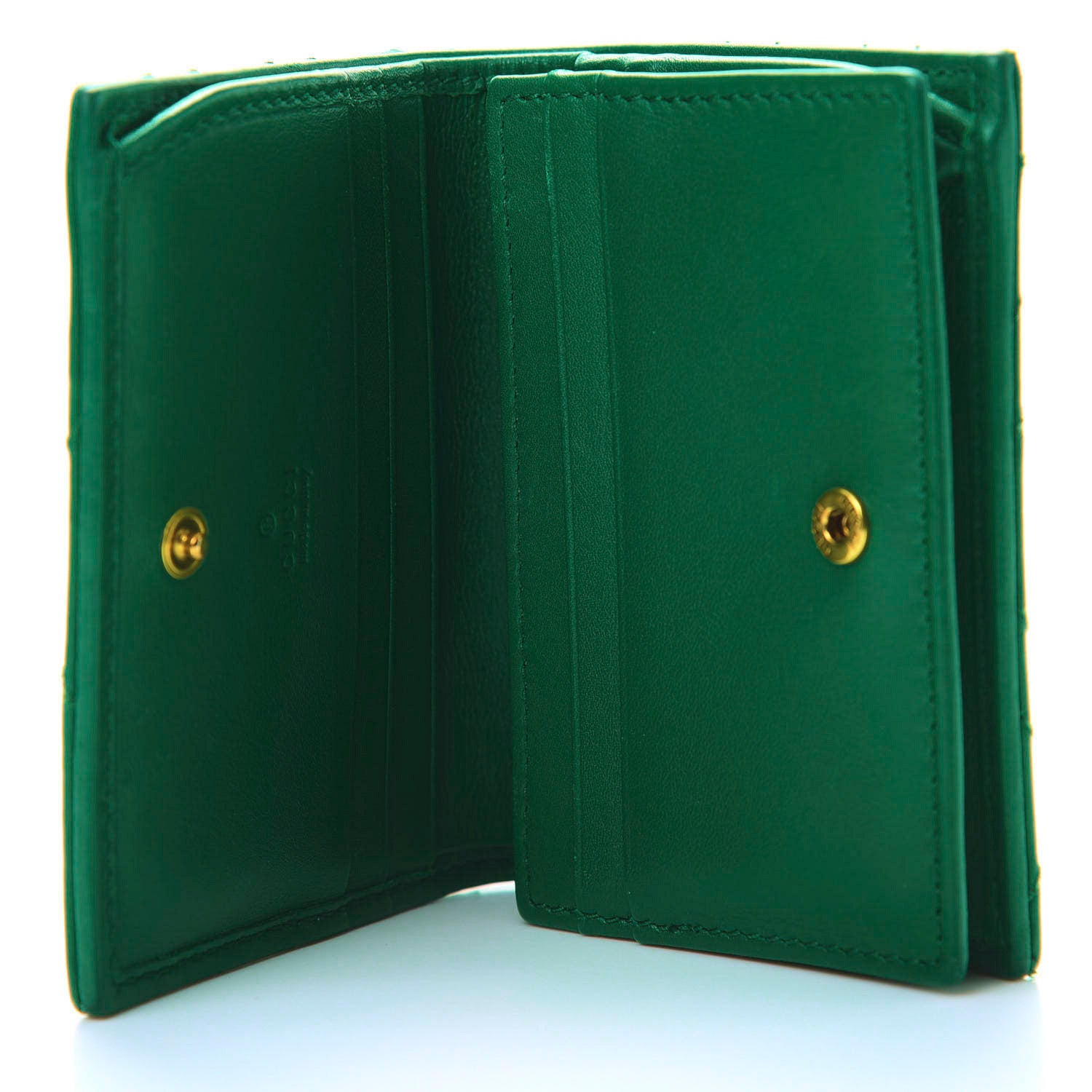 Gucci Calfskin Matelasse GG Marmont Card Case Wallet Emerald 5 of 12