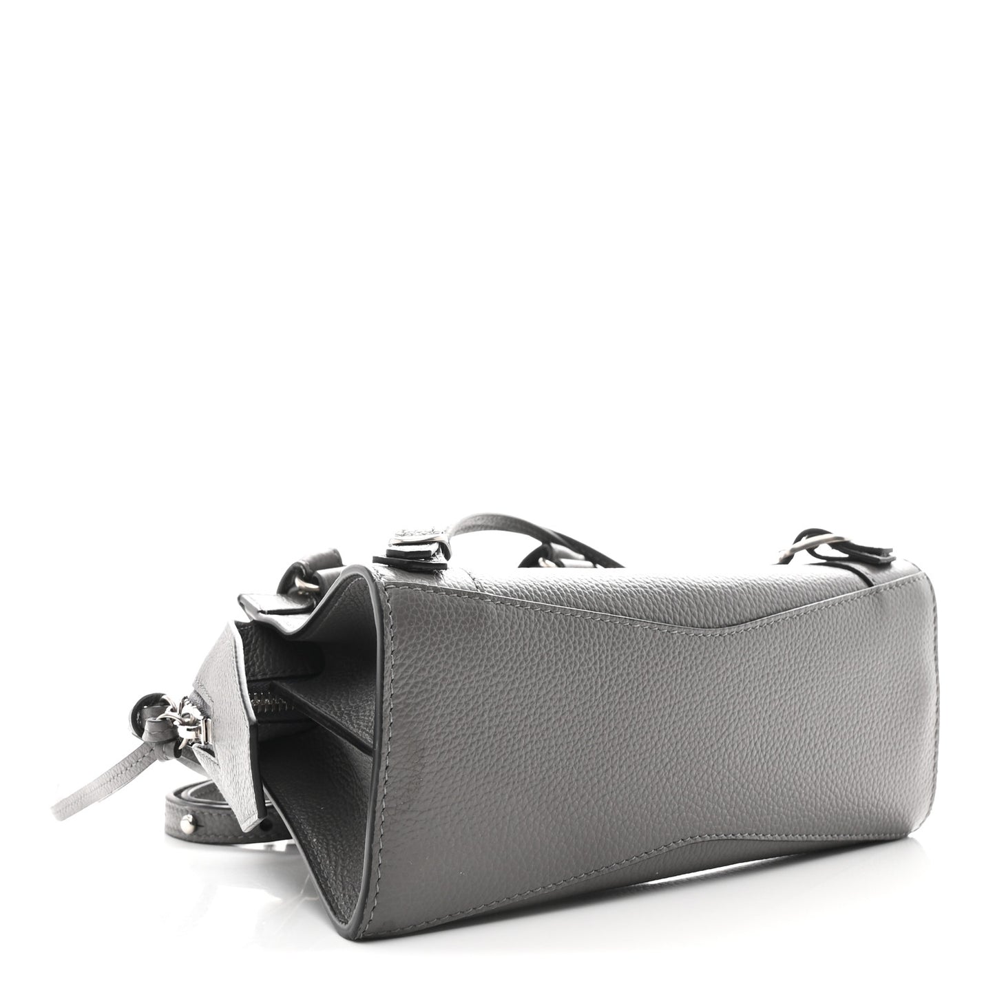 Grained Calfskin Neo Classic Silver Hardware Mini City Dark Grey