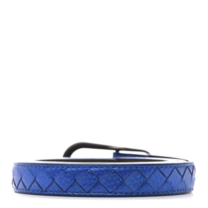 Bottega Veneta Metallic Nappa Intrecciato Belt 80 32 Blue 2 of 6