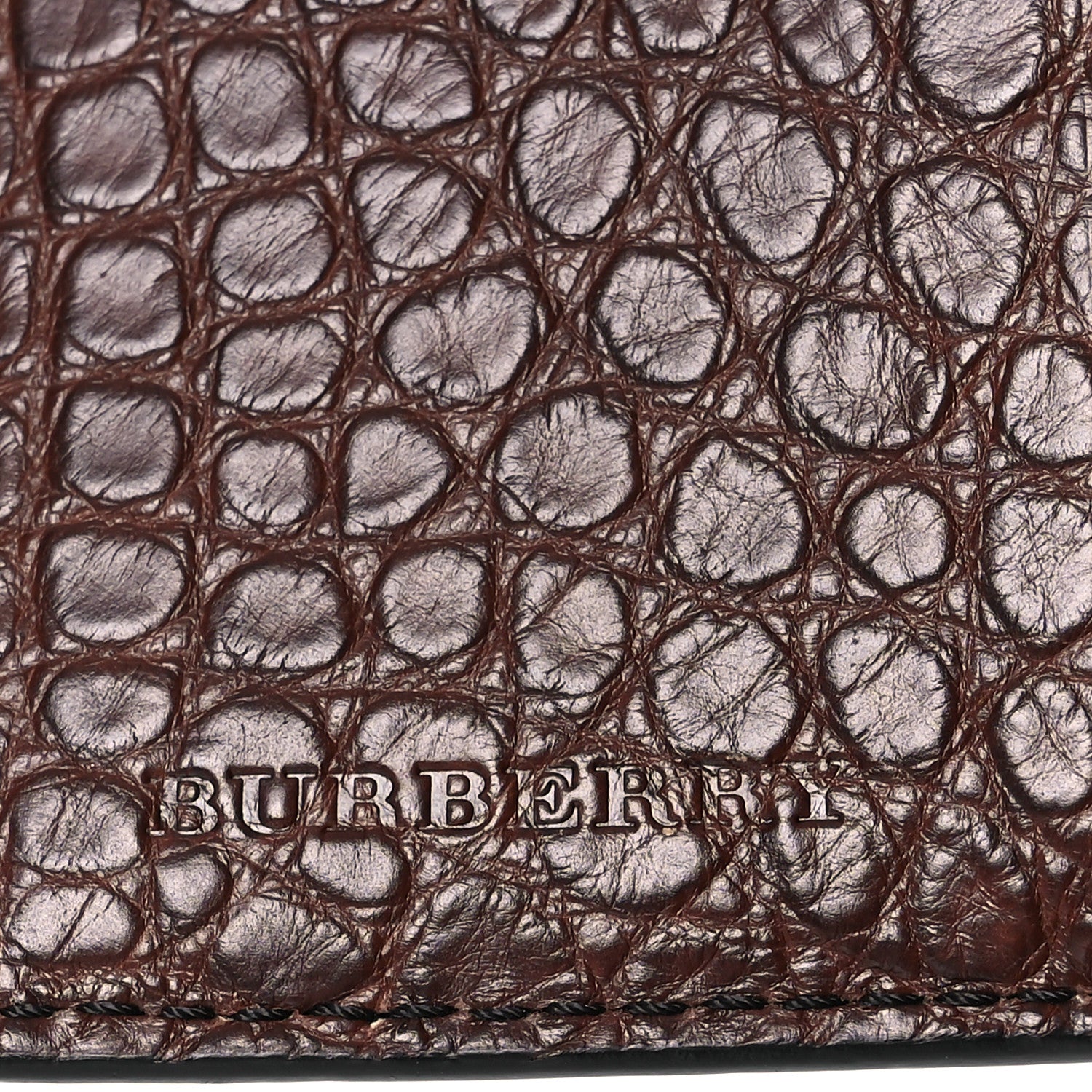 Burberry Alligator Passport Holder Brown 7 of 9
