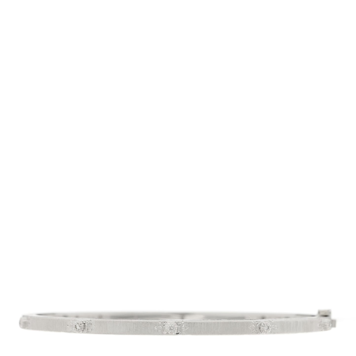 18K White Gold Diamond 3mm Macri Classica Bangle Bracelet