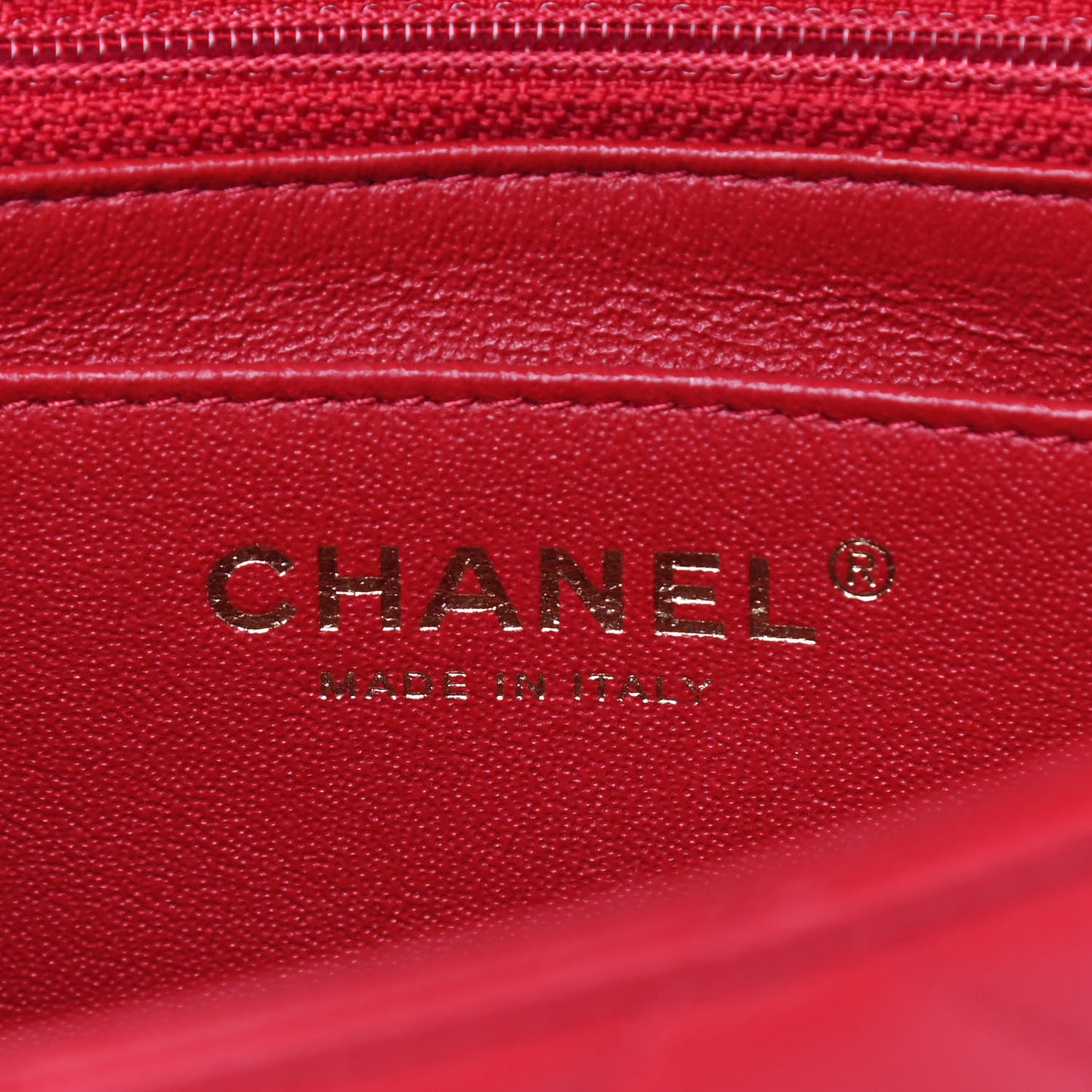 Lambskin Quilted Mini Rectangular Flap Red