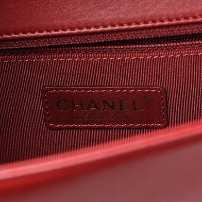 Chanel Lambskin Quilted New Medium Boy Flap Dark Red 6 of 15
