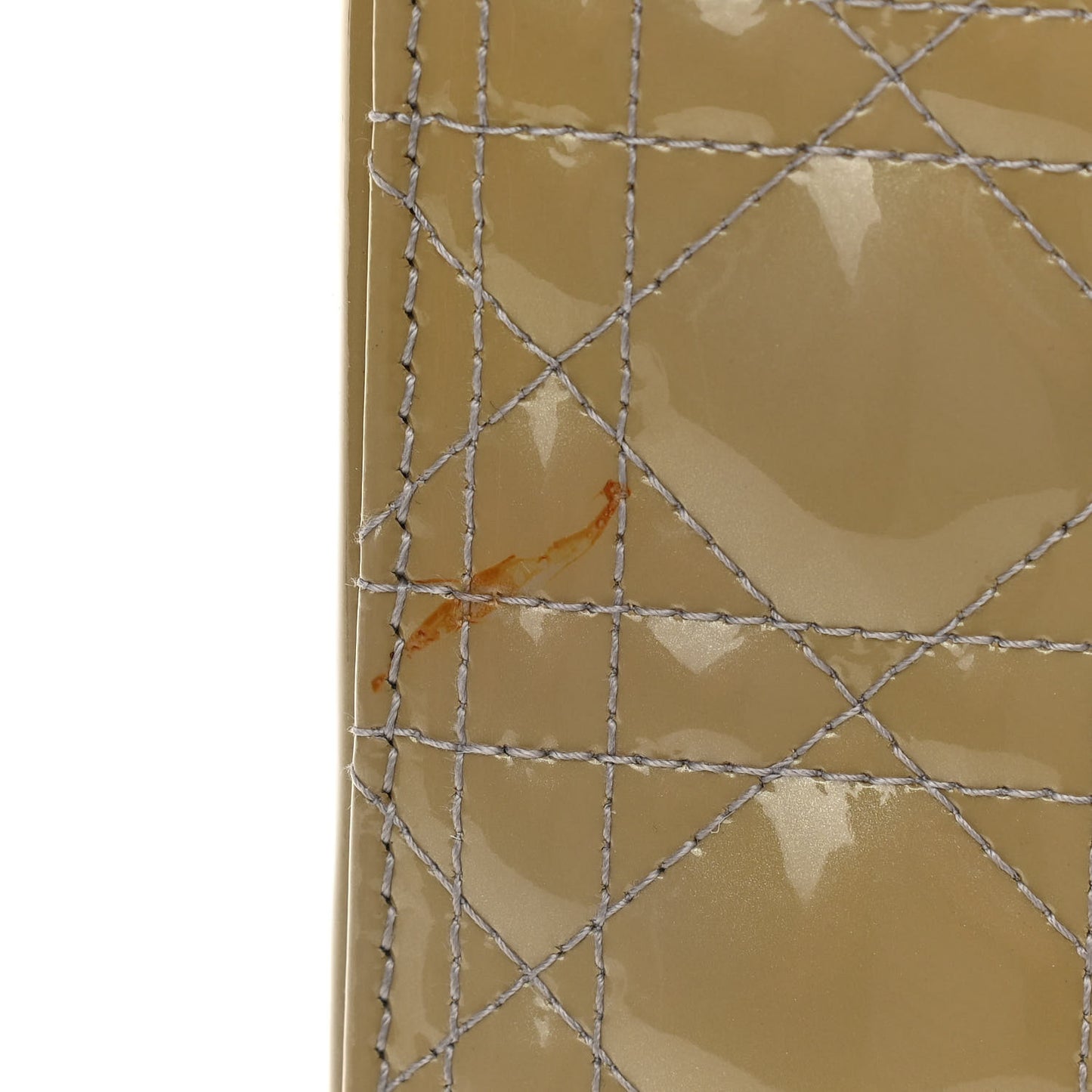 Patent Cannage Large Lady Dior Beige