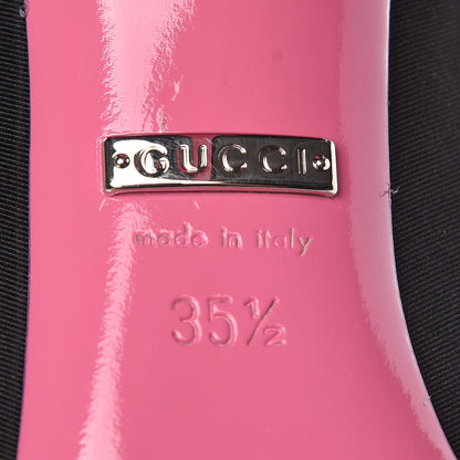 Gucci Moire Fabric Virginia Mary Jane Pumps 35.5 Black 6 of 8