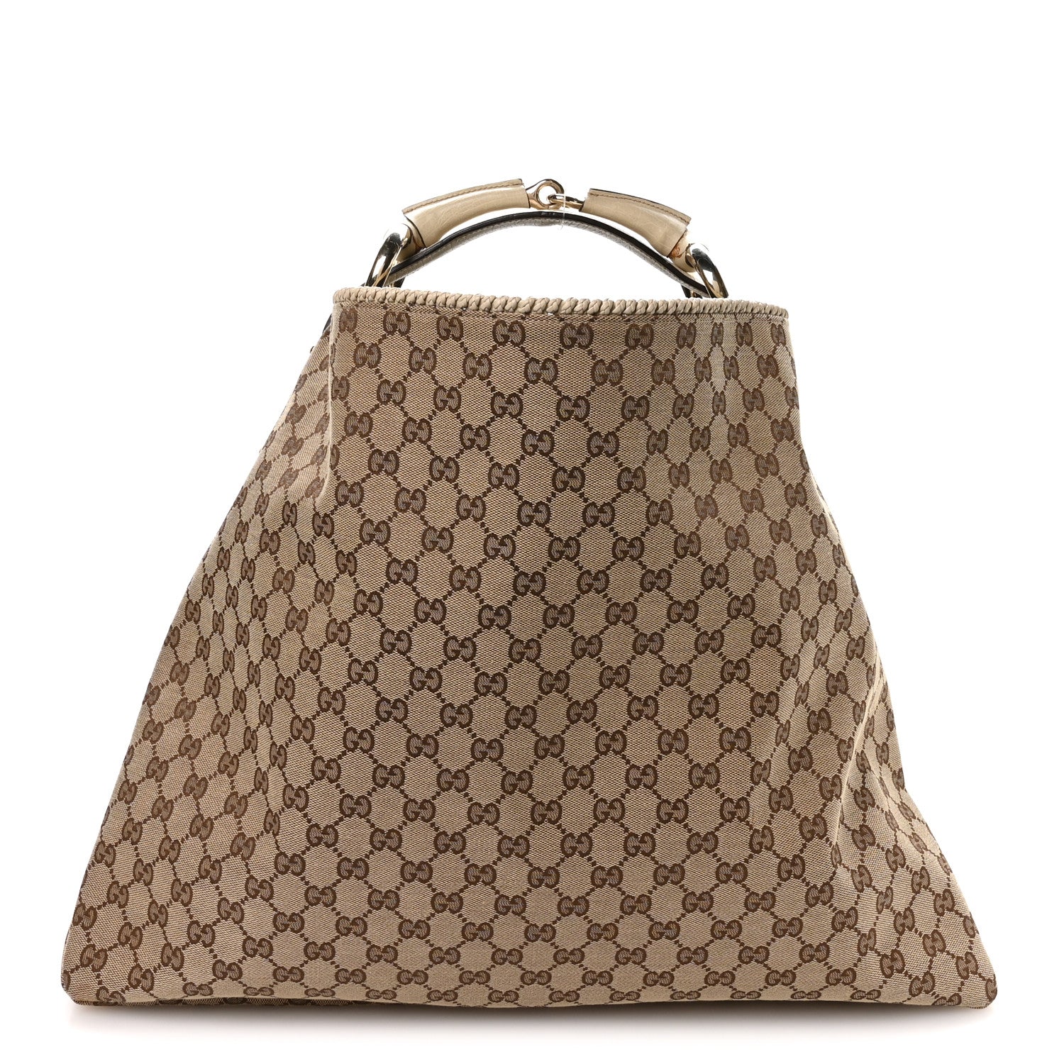Gucci Monogram Large Horsebit Chain Hobo Off White 1 of 10
