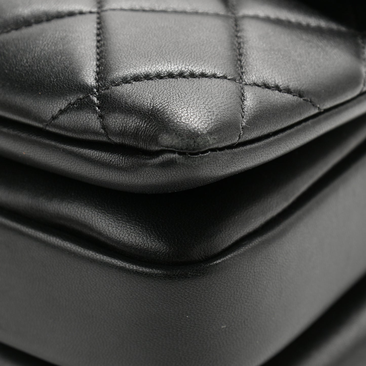 Lambskin Quilted Medium Trendy CC Flap Dual Handle Bag Black