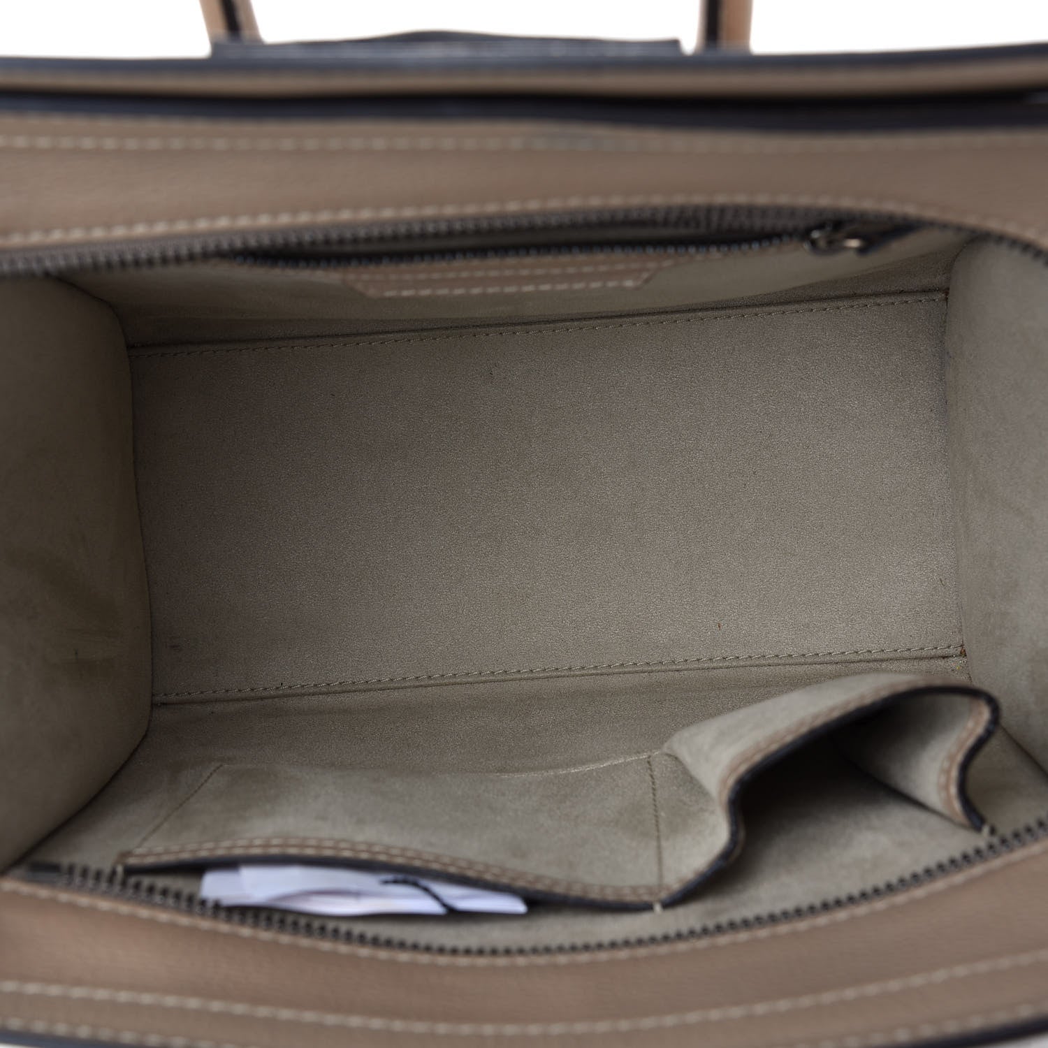 Celine Drummed Calfskin Micro Luggage Dune 5 of 10