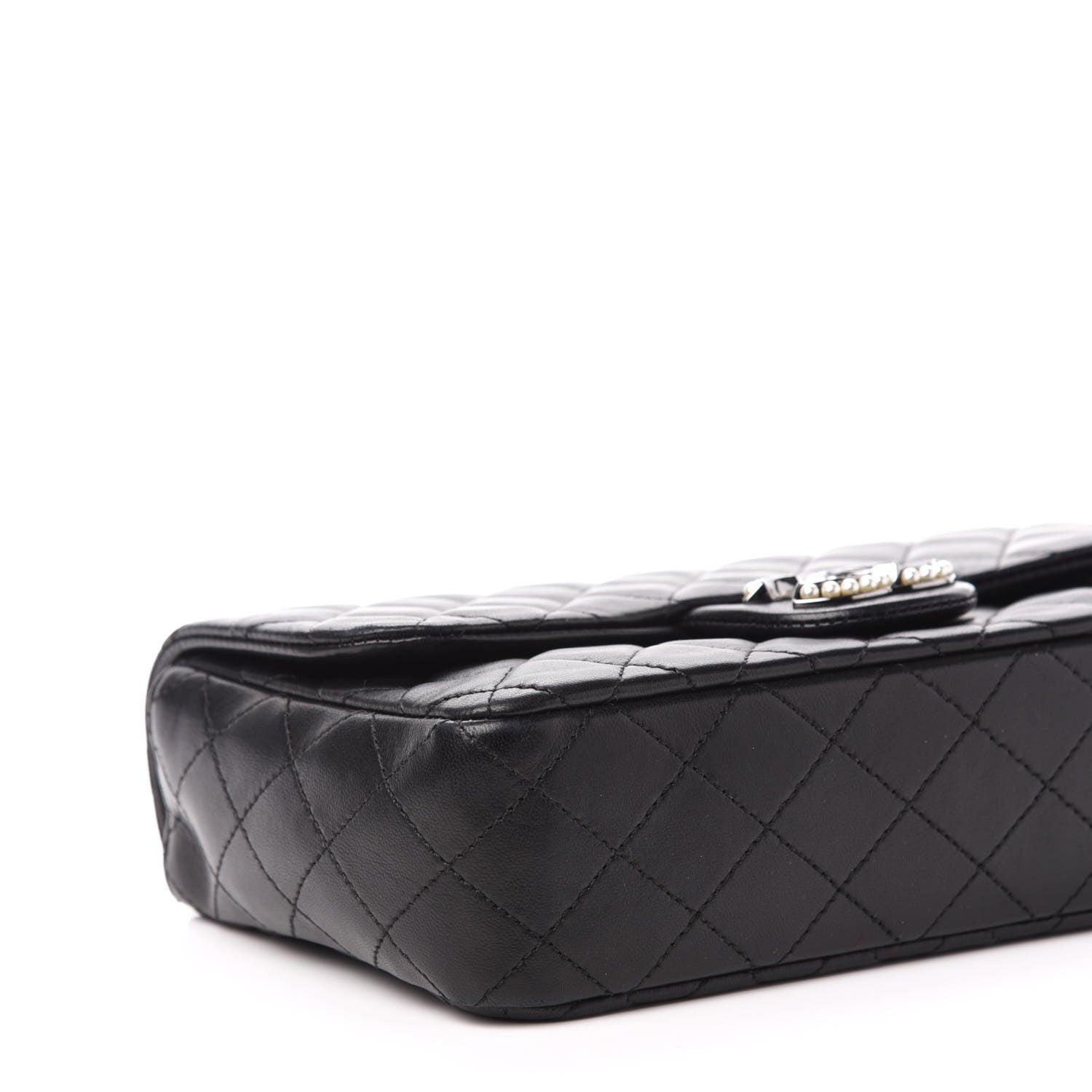 Chanel Lambskin Quilted Medium Westminster Pearl Flap Black 9 of 14