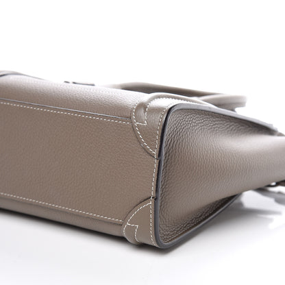 Celine Drummed Calfskin Nano Luggage Souris 6 of 9