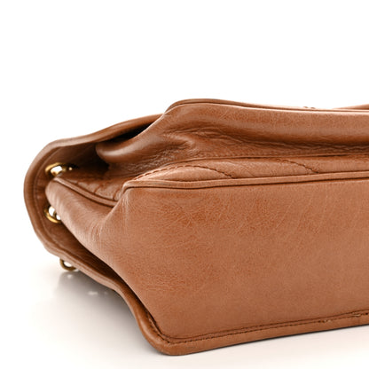 Saint Laurent Crinkled Calfskin Matelasse Monogram Medium Niki Chain Satchel Caramel 9 of 11