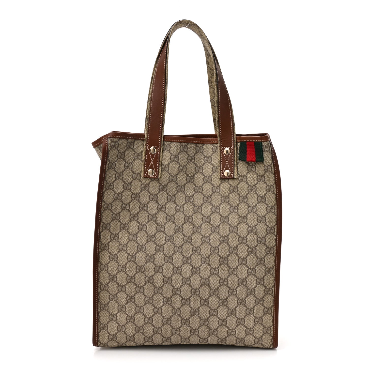 Gucci GG Plus Monogram Small Signature Web Loop Vertical Tote Light Brown 1 of 15