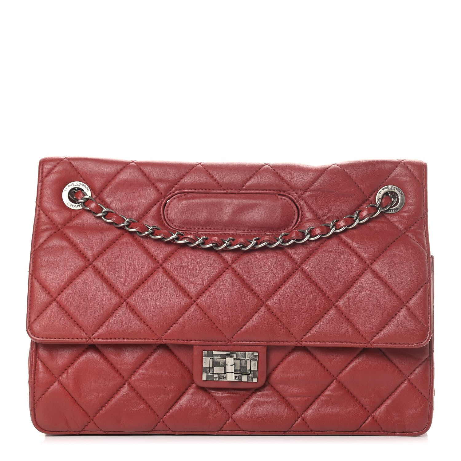 Chanel Washed Lambskin Jumbo Take Away Flap Red 1 of 9