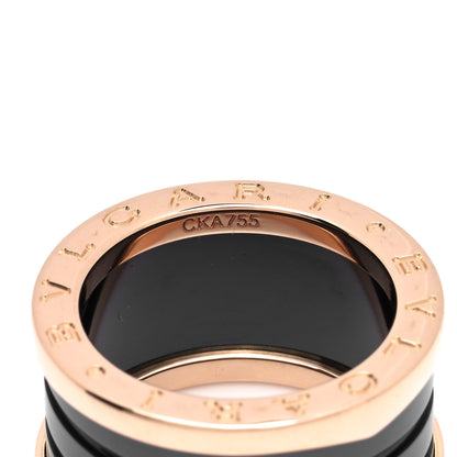 Bulgari 18K Rose Gold Black Ceramic B.Zero1 Four-Band Ring 51 5.75 4 of 6
