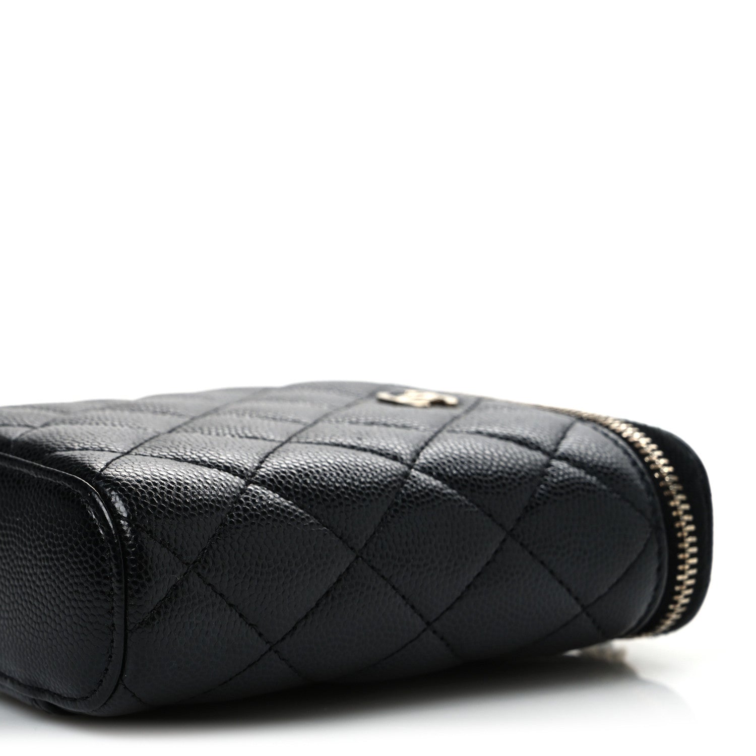 Chanel Caviar Quilted Small Vertical Coco Beauty Vanity Case With Chain Black 10 of 10