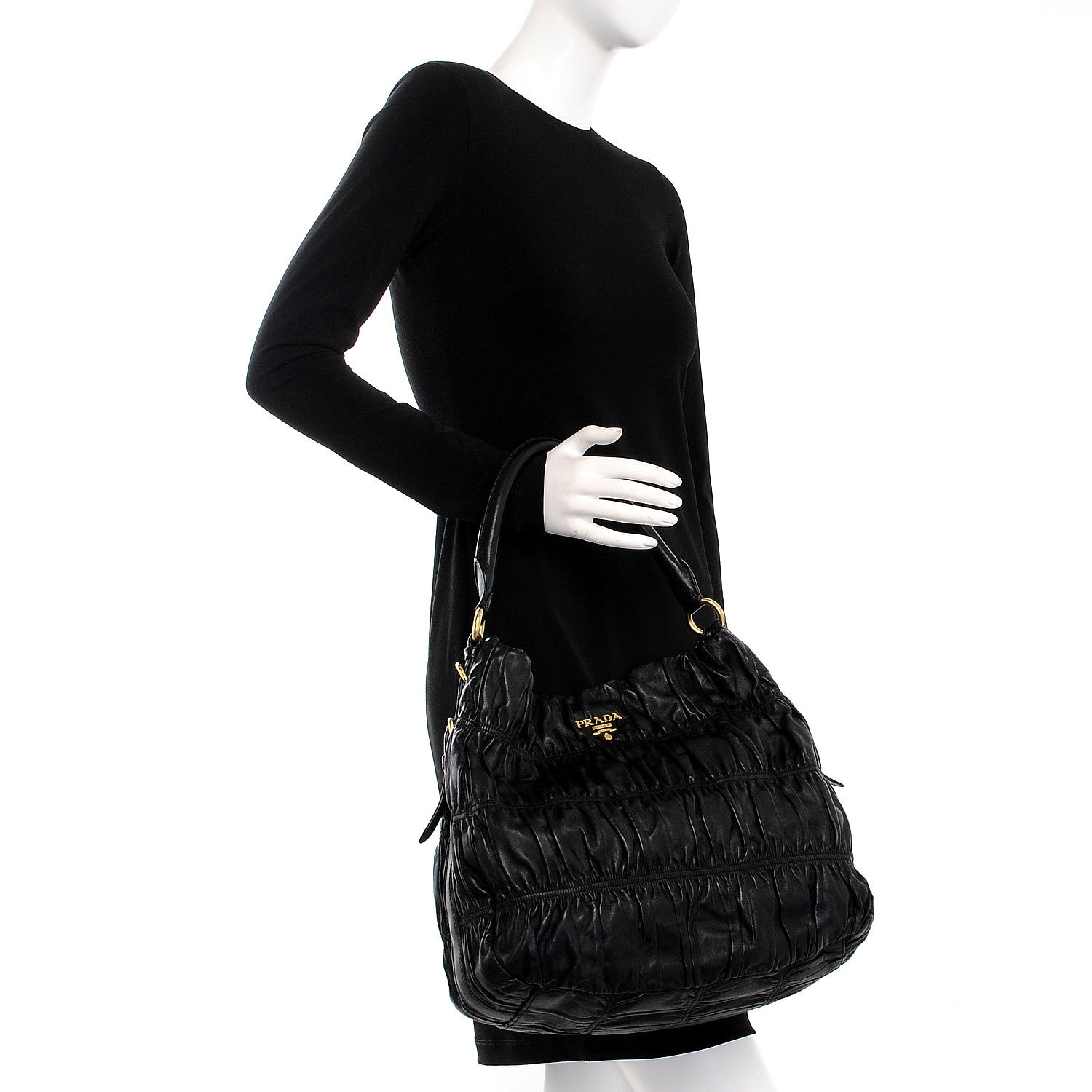 Prada Nappa Gaufre Hobo Nero Black 2 of 12