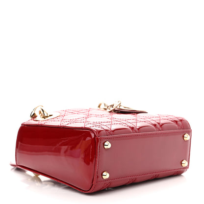Christian Dior Patent Cannage Mini Lady Dior Red 4 of 10