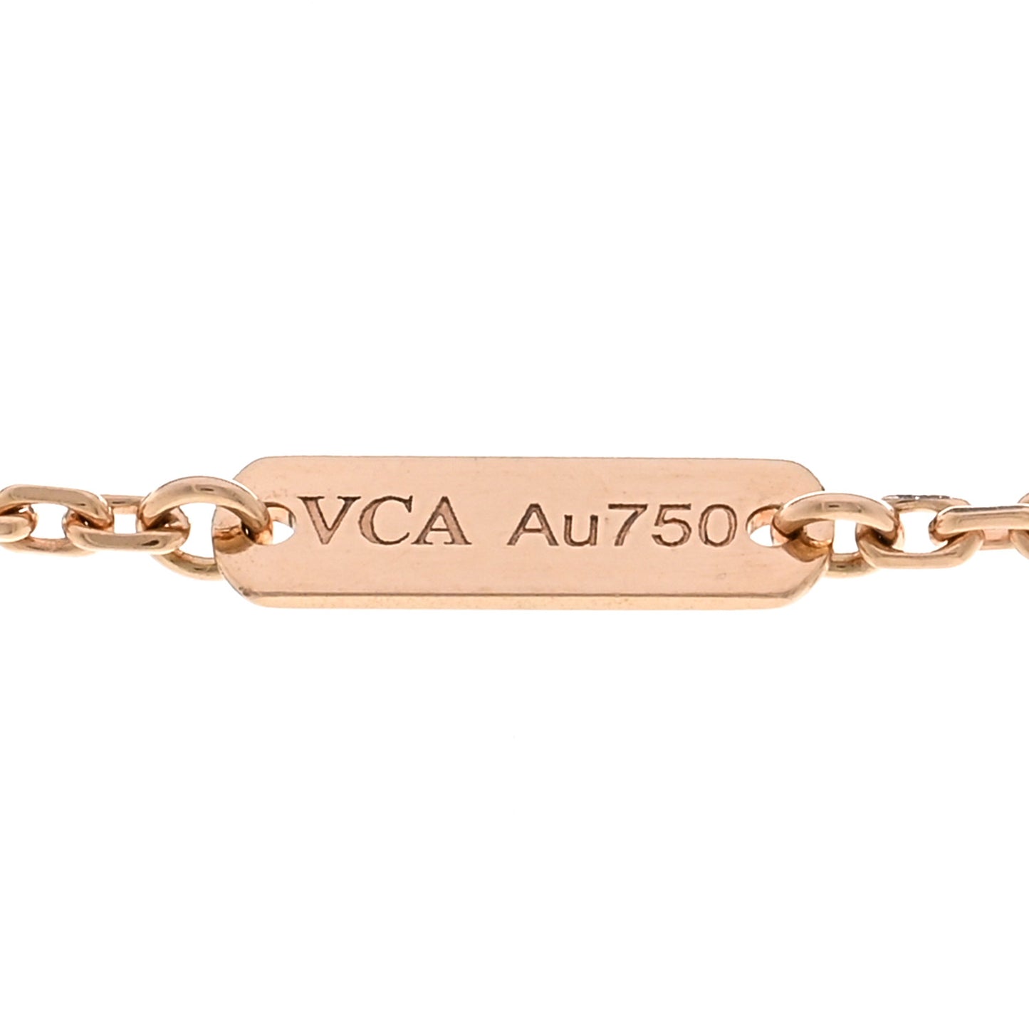 18K Rose Gold Diamond Rhodonite Vintage Alhambra Pendant Necklace