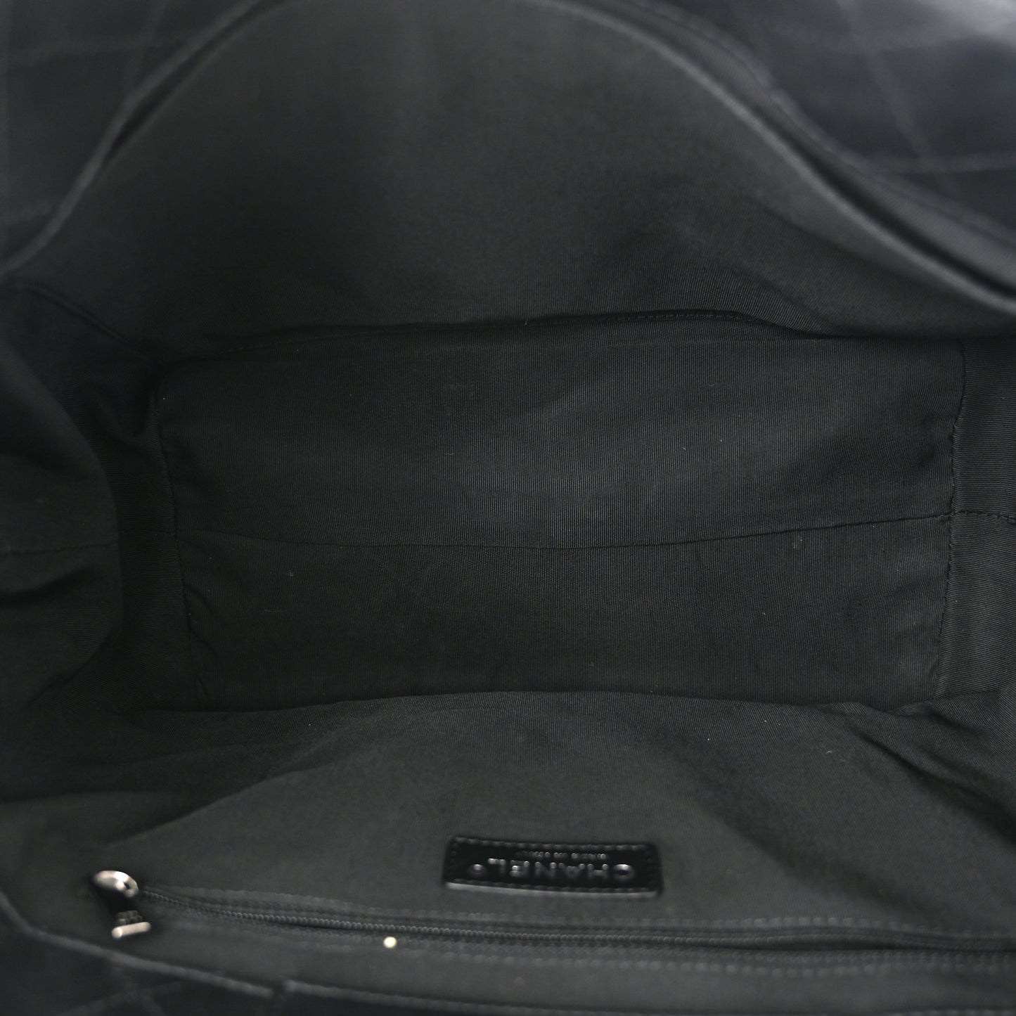 Calfskin Quilted Small Easy Shopping Tote Black