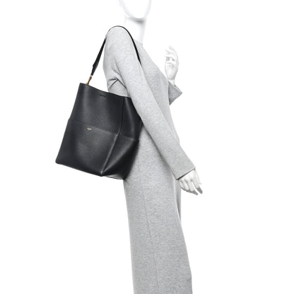 Celine Soft Grained Calfskin Sangle Bucket Bag Black 2 of 13